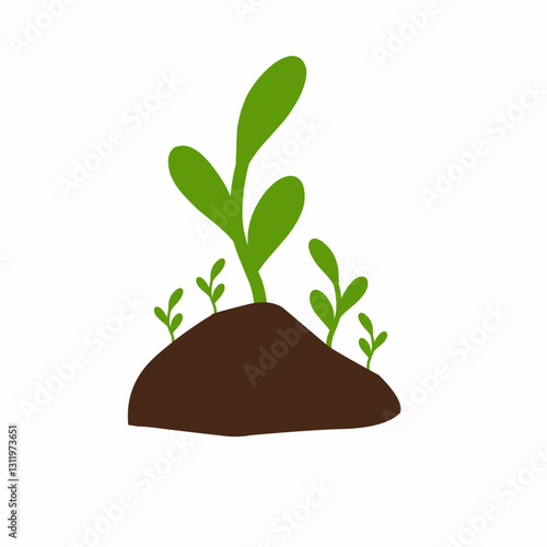 Hand drawn illustration of plant growth stages 