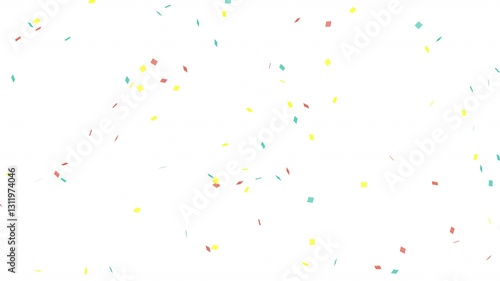 Loop video of simple three-colored confetti (orange, green, yellow) Only 4K has alpha channel.