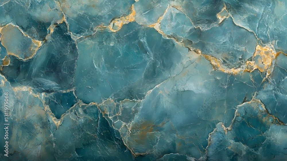 Obraz premium Polished blue onyx stone slab with golden veins
