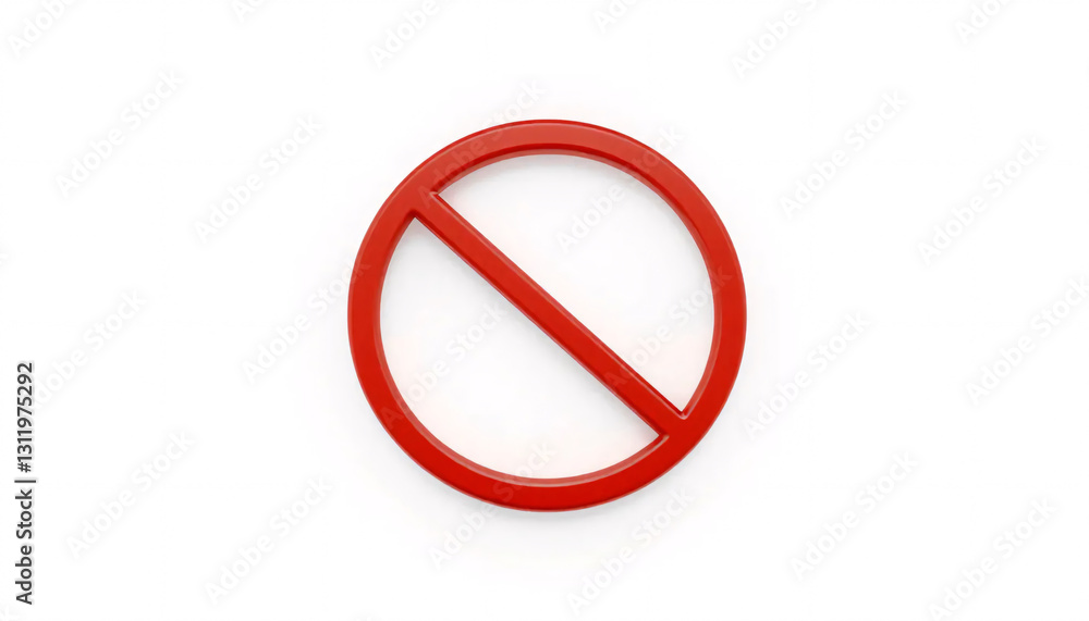 Glossy Three-Dimensional Red Prohibition Symbol
Glossy Three-Dimensional Red Prohibition Symbol