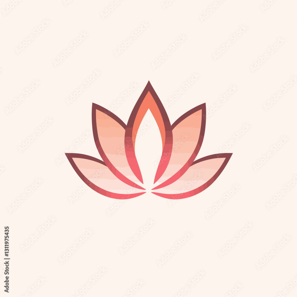 Lotus flower icon with gradient, Buddhism and spirituality symbol design. Lotus flower icon with gradient, Buddhism and spirituality symbol design.