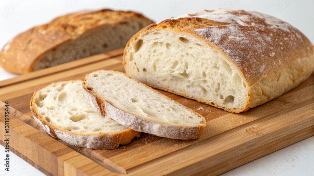 sliced bread on a cutting board sliced bread on a cutting board
