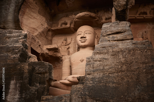 Ancient Jain statue in Gwalior city, India