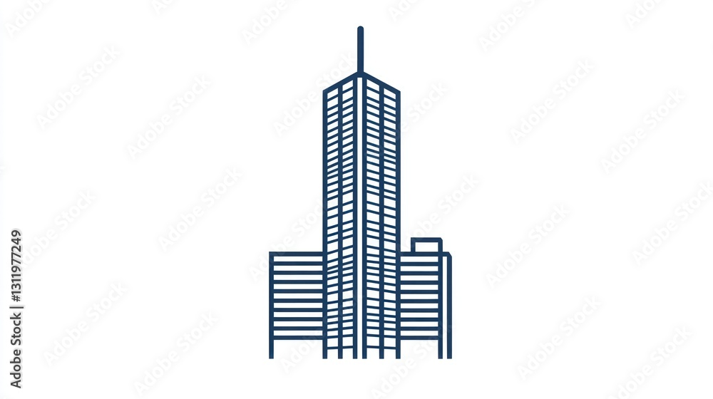 Obraz premium Modern skyscraper city skyline illustration
