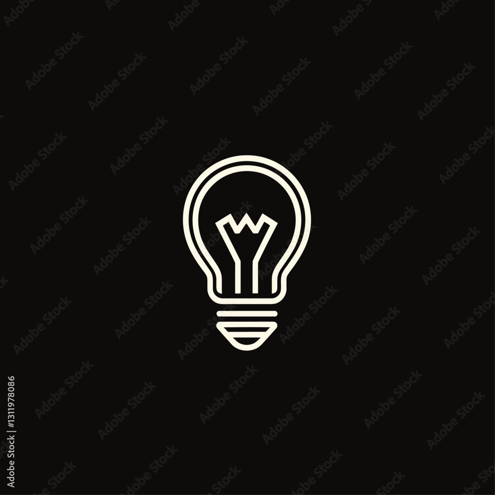 Lightbulb Outline on Black Background Symbolizes Idea and Innovation Lightbulb Outline on Black Background Symbolizes Idea and Innovation