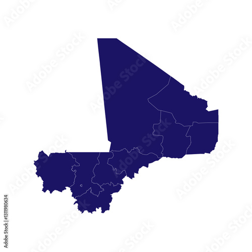 Mali Map vector illustration. Mali Map silhouette