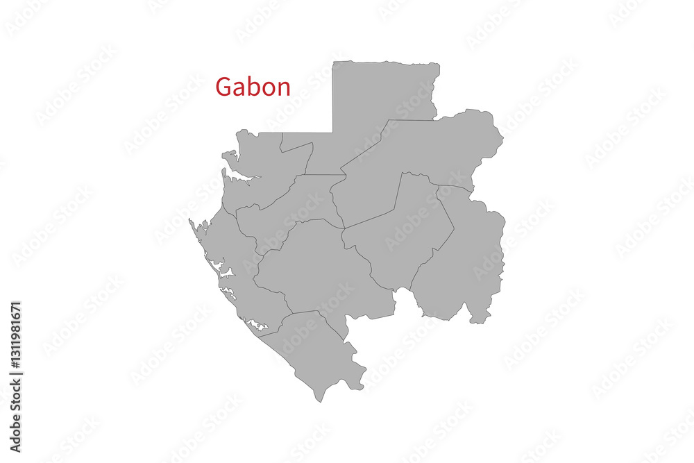 Gabon map isolated on white background. Map silhouette of Gabon. For website layouts, background, education, precise, customizable. Earth geography. Gabon map isolated on white background. Map silhouette of Gabon. For website layouts, background, education, precise, customizable. Earth geography.
