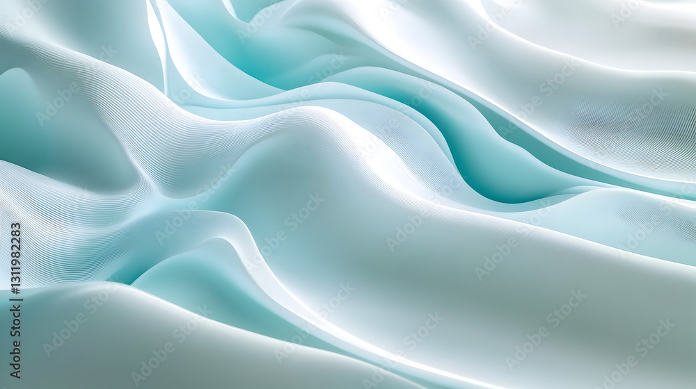Obraz premium in a soft glowing white and aqua palette, conveying purity and rejuvenation 