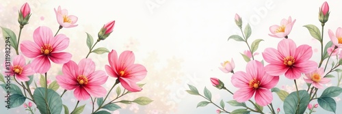 Wallpaper Mural Fresh pastel spring blooms in watercolor technique with intricate details and soft colors, art, painting Torontodigital.ca