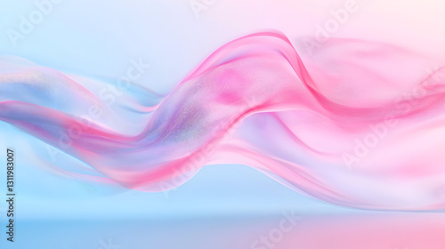 Wallpaper Mural abstract waves in a soft pink and sky blue gradient, symbolizing emotional well-being  Torontodigital.ca