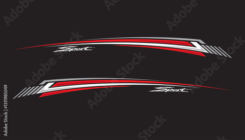 Wrap Design For Car vectors. Sports stripes, car stickers black color. Racing decals for tuning 20250306