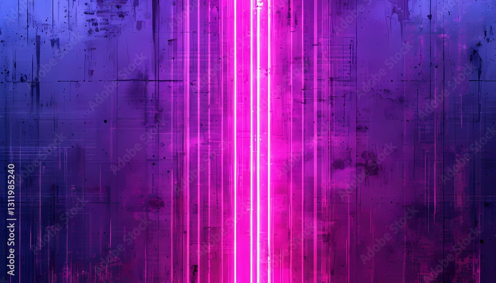 Obraz premium Background with neon rays on stone texture. Modern neon wallpaper. Neon glare on wet stone. Cyberpunk background. Generated by AI
