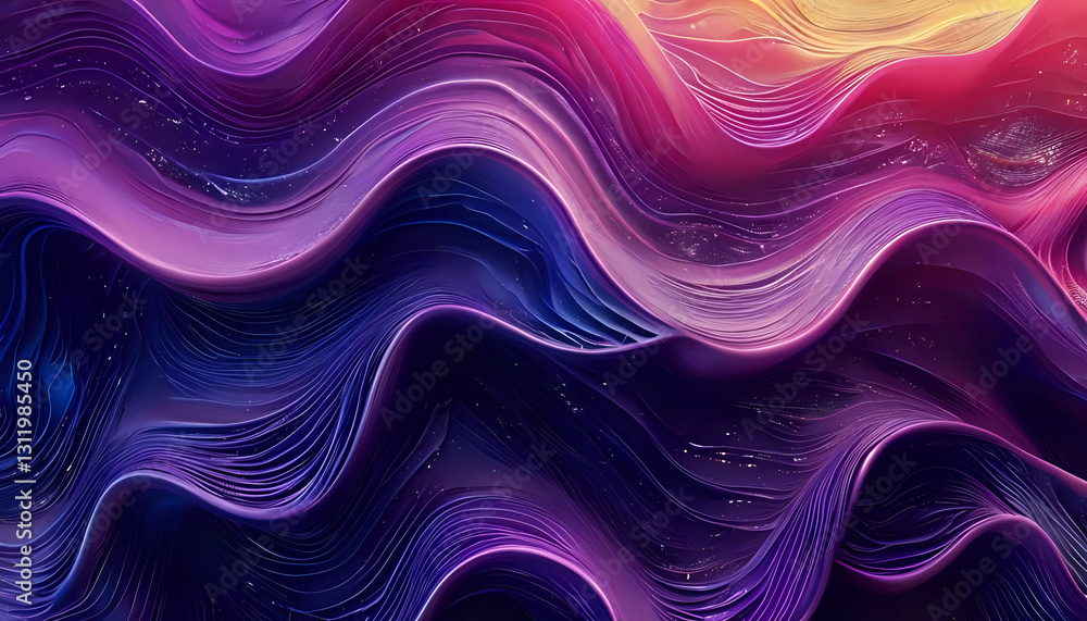 Abstract rainbow background with waves. Generated by AI