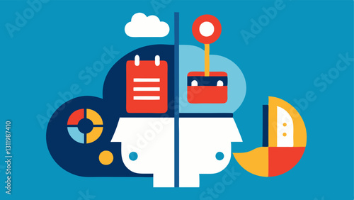 Vision to Reality A split illustration showing a cluttered mind on one side transitioning to a clear focused mind on the other symbolizing the transformation facilitated by the