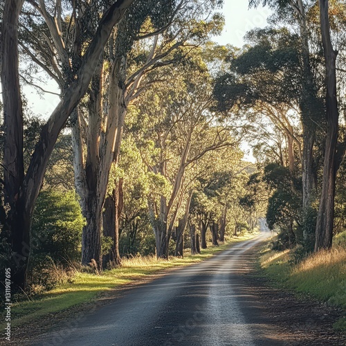 Wallpaper Mural A quiet rural road lined with trees, Torontodigital.ca