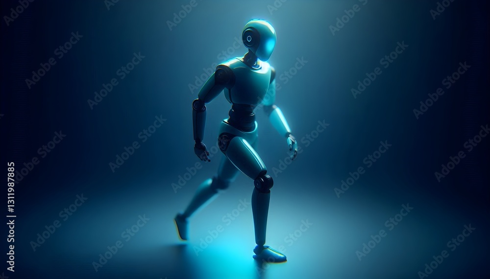 Futuristic humanoid robot in metallic joints. Ai technology, and the potential integration of robots into human-like roles. Futuristic humanoid robot in metallic joints. Ai technology, and the potential integration of robots into human-like roles.
