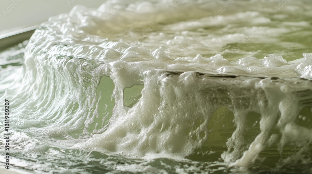 Close-up of clear water cascading over the edge of a modern water feature Close-up of clear water cascading over the edge of a modern water feature