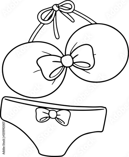 swimming suit doodle beach