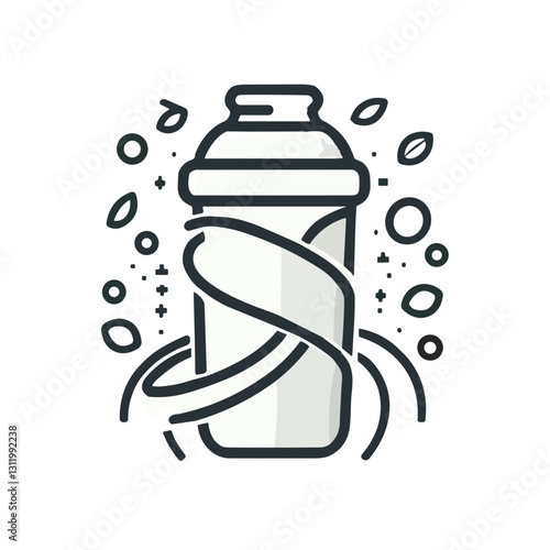 Chic shake bottle for smoothies and protein shakes with a swirling design and fresh vibe