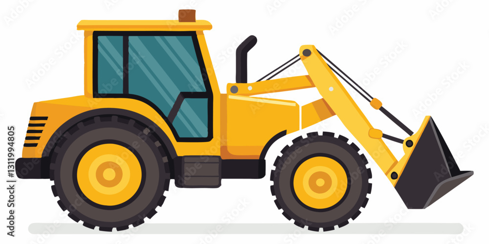 Fototapeta premium Powerful Yellow Loader Tractor for Construction and Farm Work