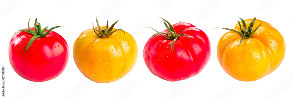 red and yellow tomatoes set on transparent background. ripe, fresh, white, agriculture, diet, salad, raw, vegetarian, tomatoes, natural, plant, vitamin, ingredient, color, red and yellow tomatoes set on transparent background. ripe, fresh, white, agriculture, diet, salad, raw, vegetarian, tomatoes, natural, plant, vitamin, ingredient, color,