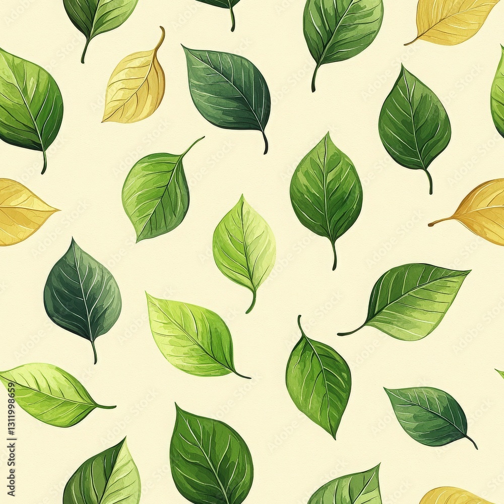 Lush pattern of green leaves on a soft background representing nature's abundance and beauty in design Lush pattern of green leaves on a soft background representing nature's abundance and beauty in design