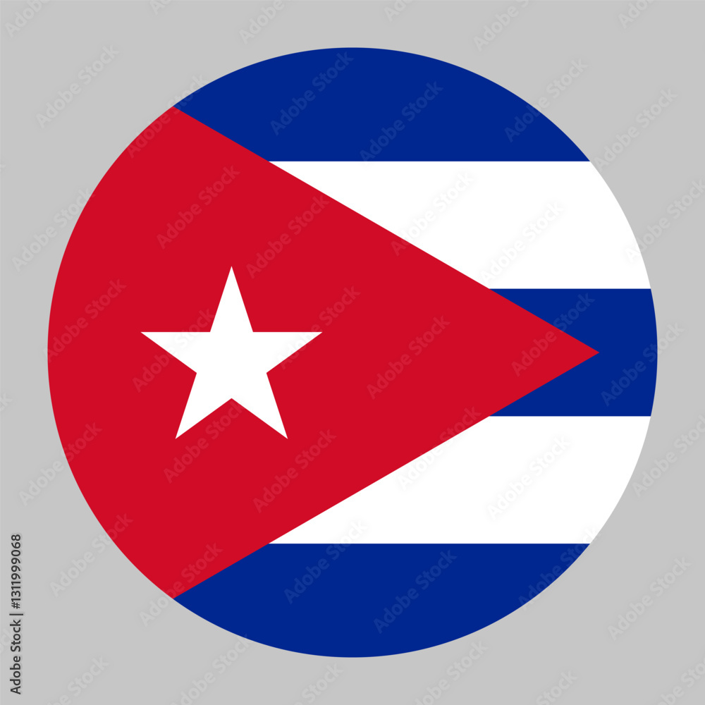 Flag of Cuba round shape, national symbol Flag of Cuba round shape, national symbol