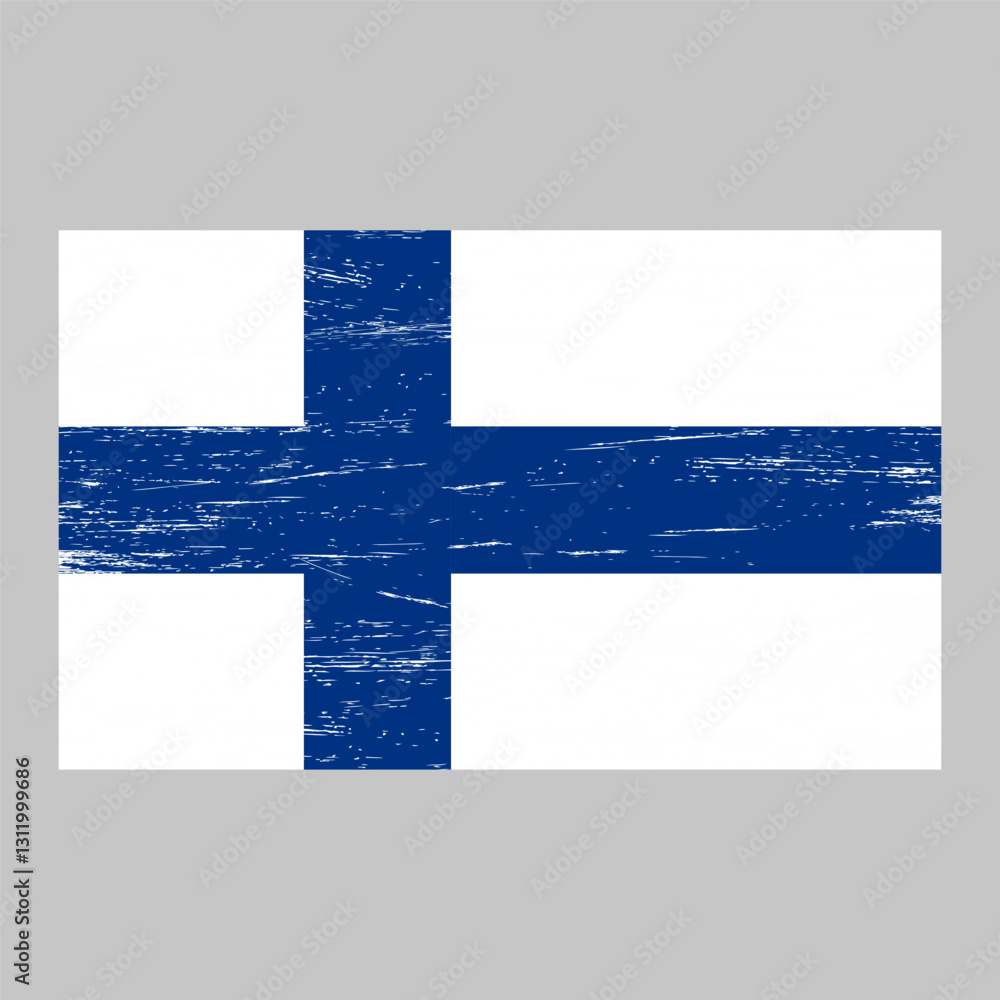 Naklejka premium Flag of Finland with grunge texture, national symbol