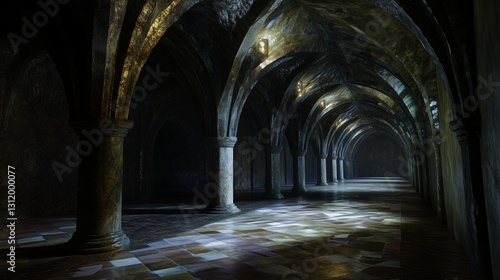 The mysterious light and shadow of the ancient underground palace