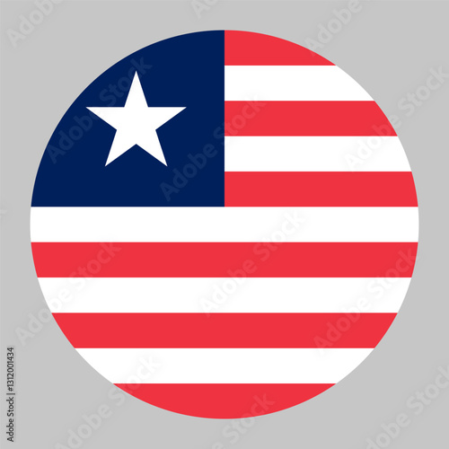 Free Download Flag of Liberia round shape, national symbol - GFXLoad