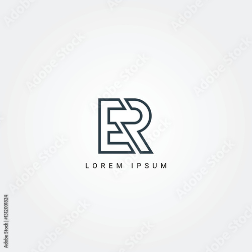 ER, RE Alphabet Letters Logo Monogram