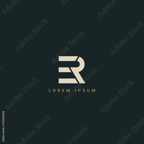 ER, RE Alphabet Letters Logo Monogram