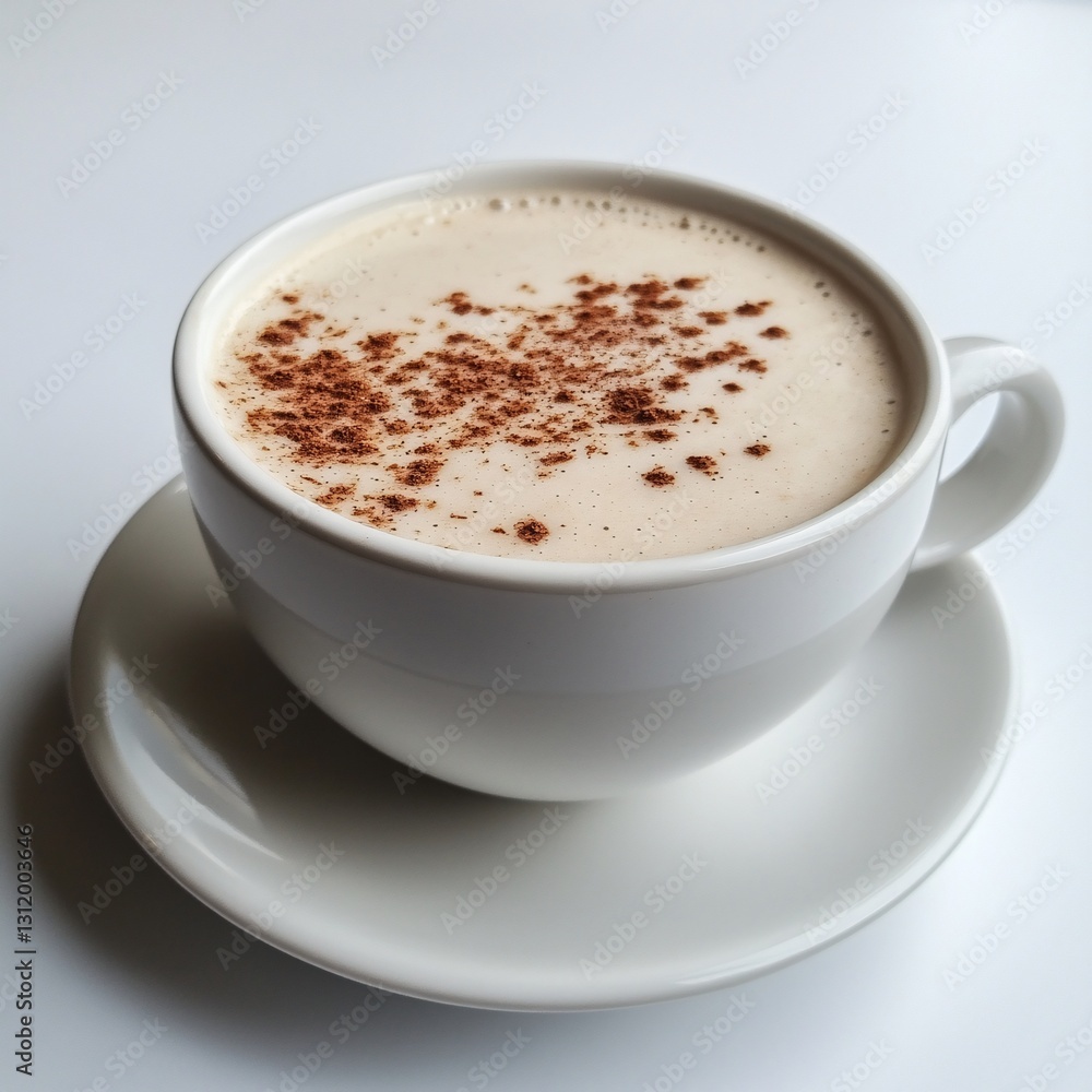Aromatic Cinnamon Spiced Latte in White Mug Coffee Drink Hot Beverage Aromatic Cinnamon Spiced Latte in White Mug Coffee Drink Hot Beverage