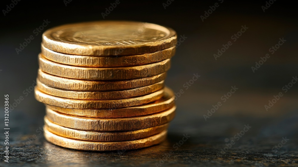 Stack of Gold Coins on Dark Surface Wealth, Prosperity, and Financial Success Stack of Gold Coins on Dark Surface Wealth, Prosperity, and Financial Success