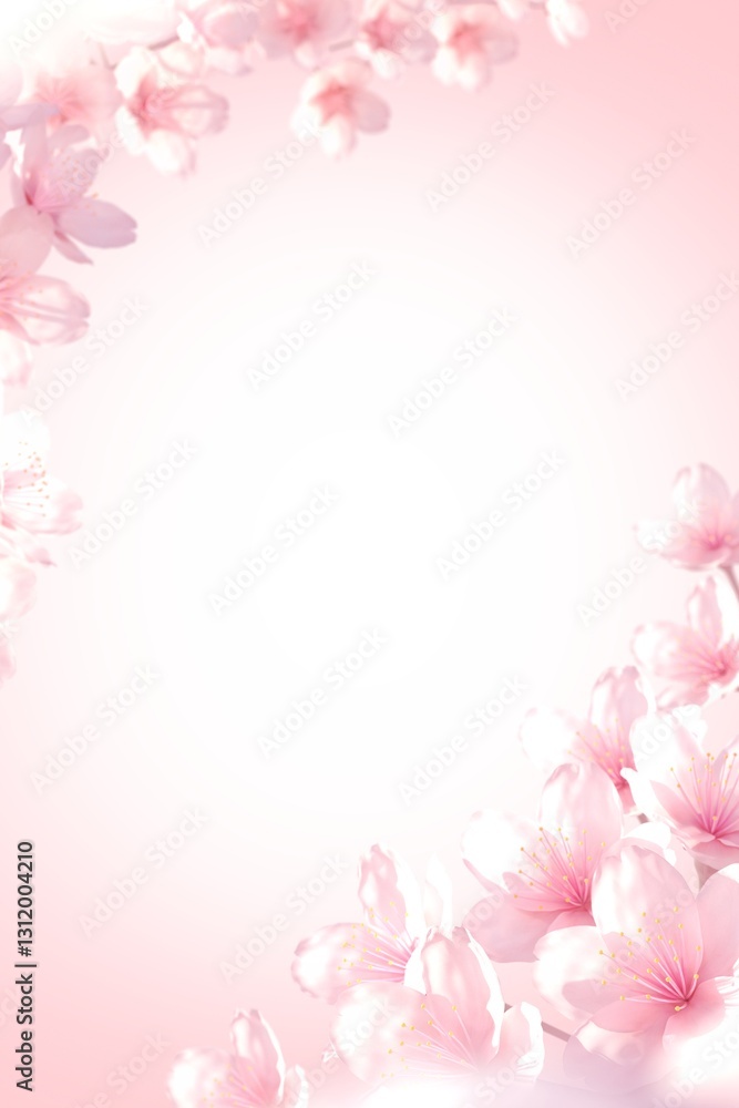 ピンクの桜の背景 縦向き ピンクの桜の背景 縦向き