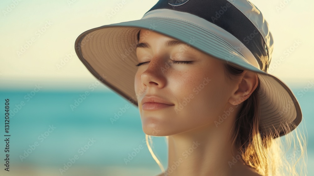 The tranquility of sunbathing by the seaside The tranquility of sunbathing by the seaside
