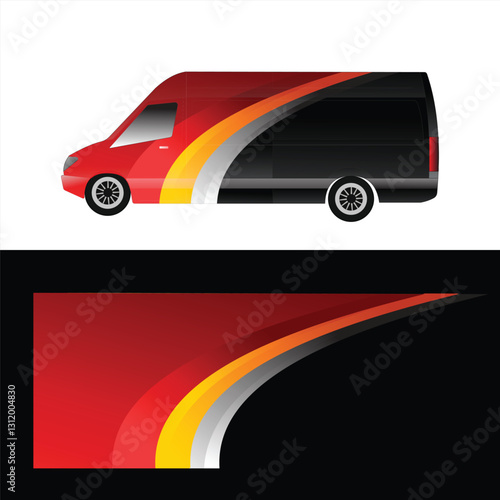 car van delivery body wrap sticker design