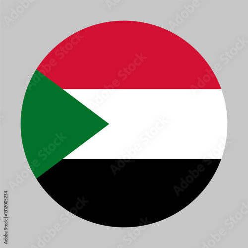 Flag of Sudan round shape, national symbol Free Download Flag of Sudan round shape, national symbol - GFXLoad