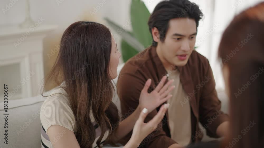 Asian woman is seriously discussing her relationship and mental health issues with a female psychologist. Asian woman is seriously discussing her relationship and mental health issues with a female psychologist.