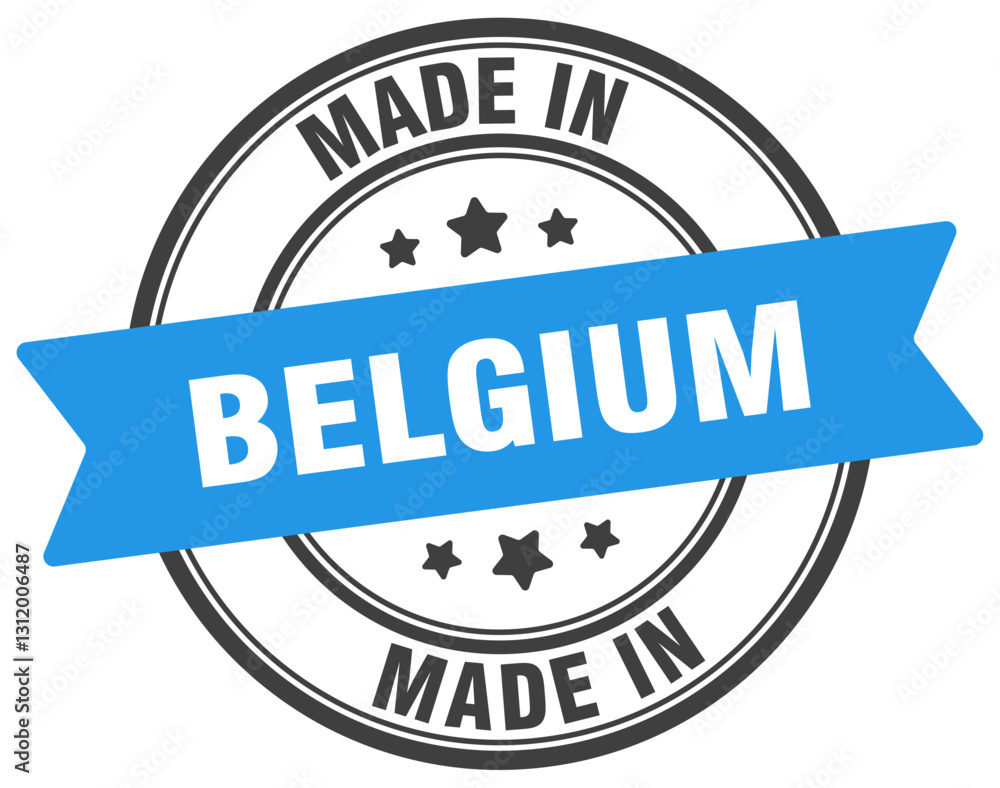 Made in Belgium round sign. Made in Belgium stamp. Made in Belgium round sign. Made in Belgium stamp.