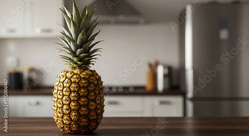 pineapple on a kitchen table