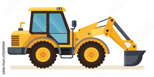 A Powerful Yellow Excavator Backhoe Loader for Construction and Demolition Projects