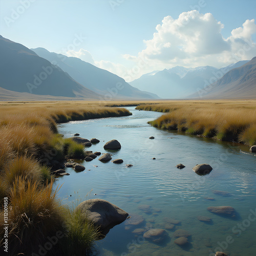 lake and mountains