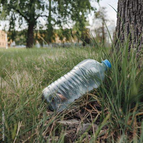 bottle of water on the grass