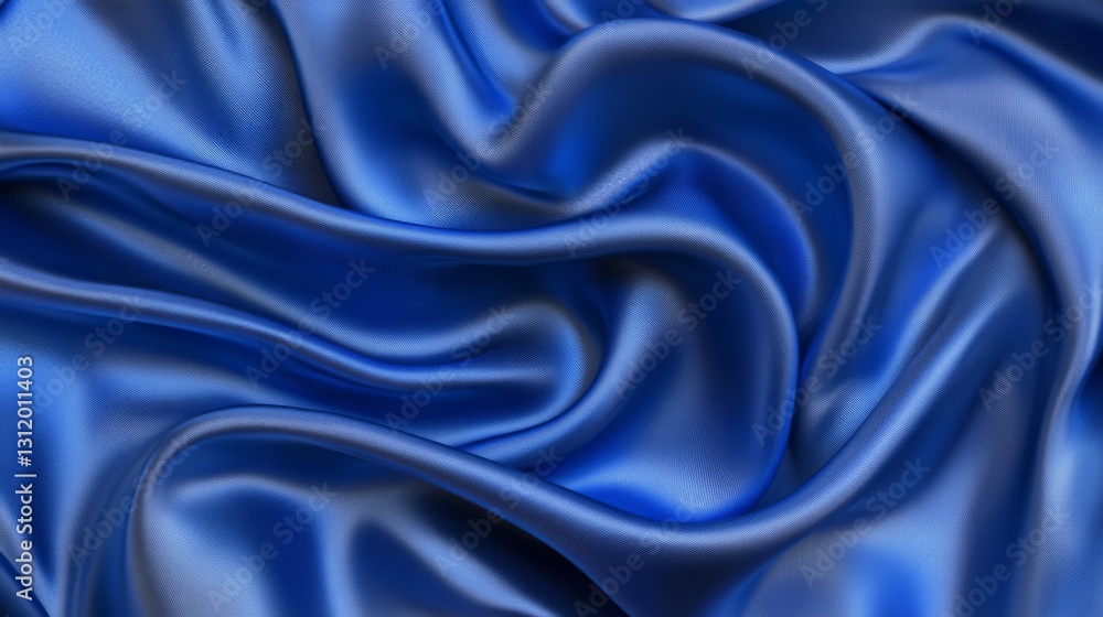 Fototapeta premium Elegant Blue Fabric with Soft Satin Texture