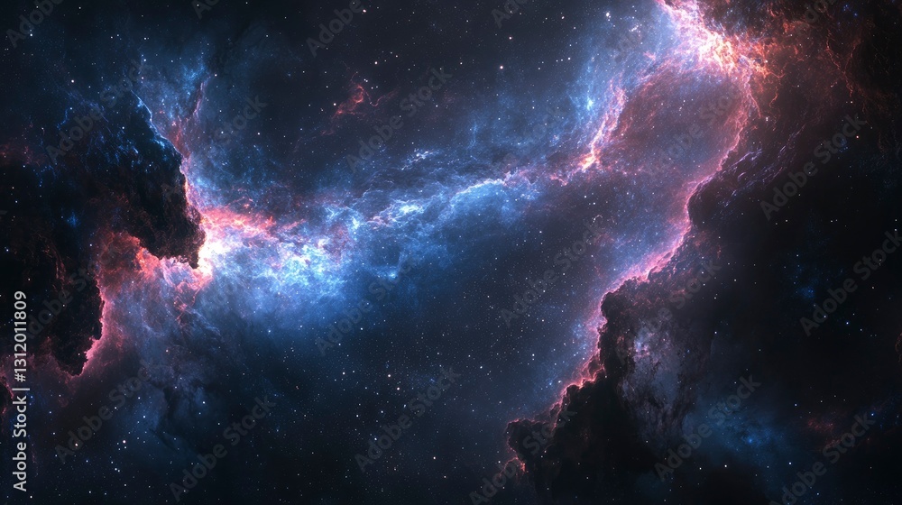 Fototapeta premium Cosmic Nebula Celestial Dance of Light and Dark