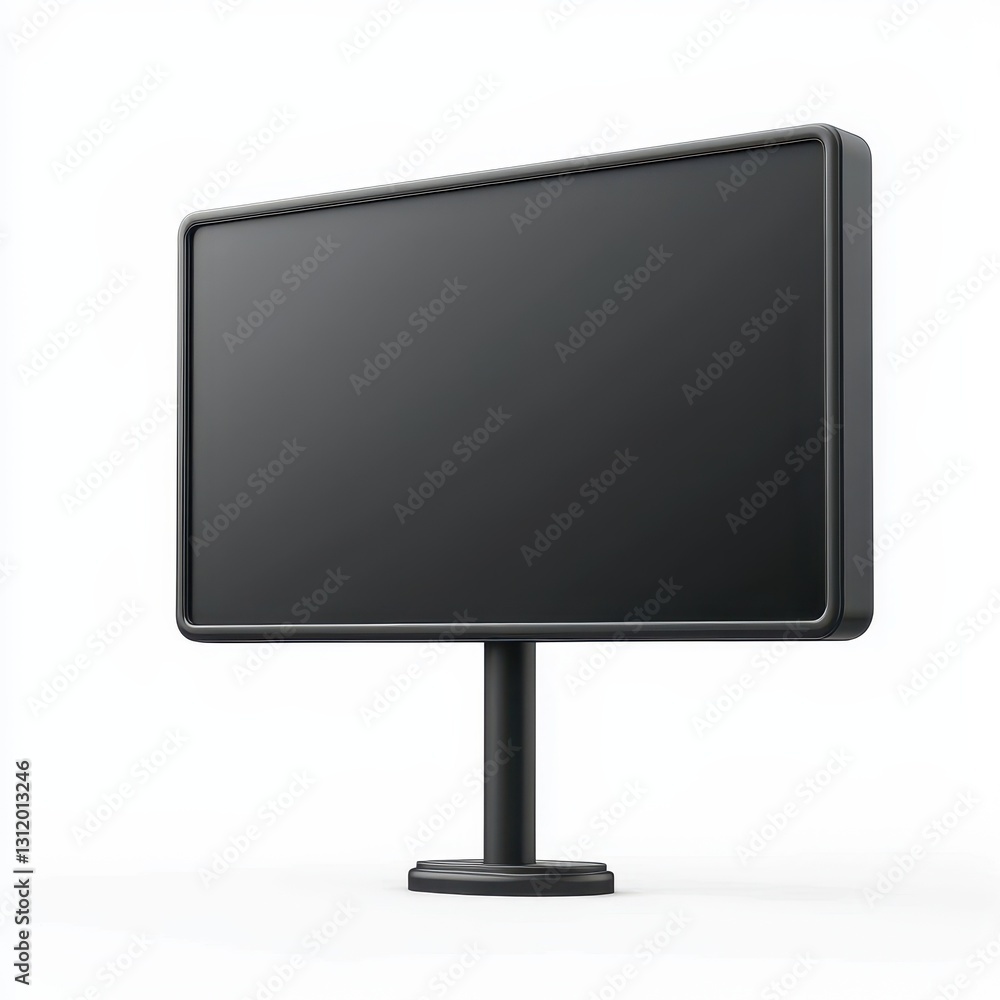 Modern Digital Billboard Sign with a Blank Display, Isolated on Clear White Background Modern Digital Billboard Sign with a Blank Display, Isolated on Clear White Background