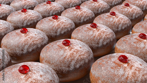 Traditional Jewish Donuts Sufganiyah for Hanukkah
