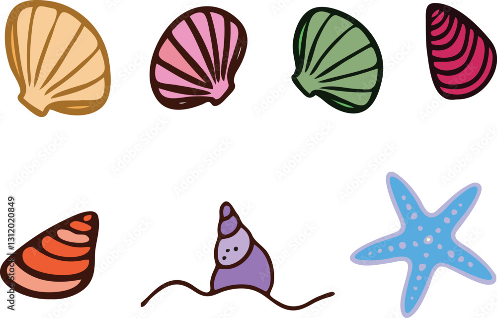 Seashells Vector Illustration Ocean Beach Shells Outline for Coloring
Seashells Vector Illustration Ocean Beach Shells Outline for Coloring