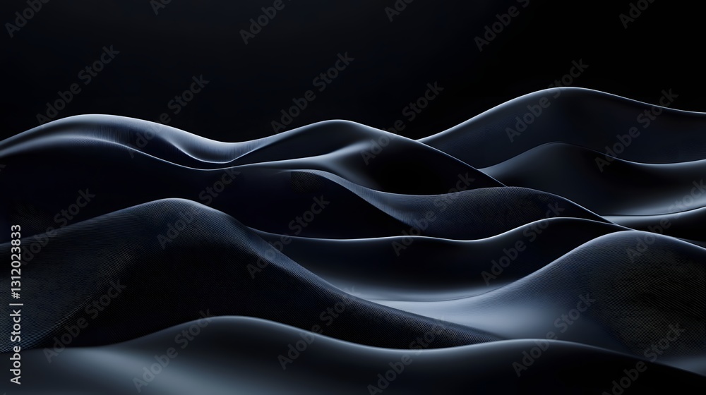 Fototapeta premium Abstract view of smooth dark wavy patterns in a landscape